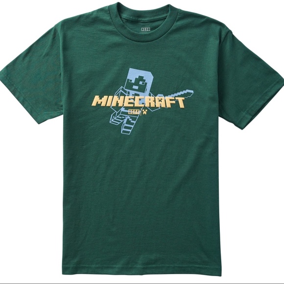 Neff X Minecraft Green Steve Short Sleeve T-Shirt - Picture 1 of 4